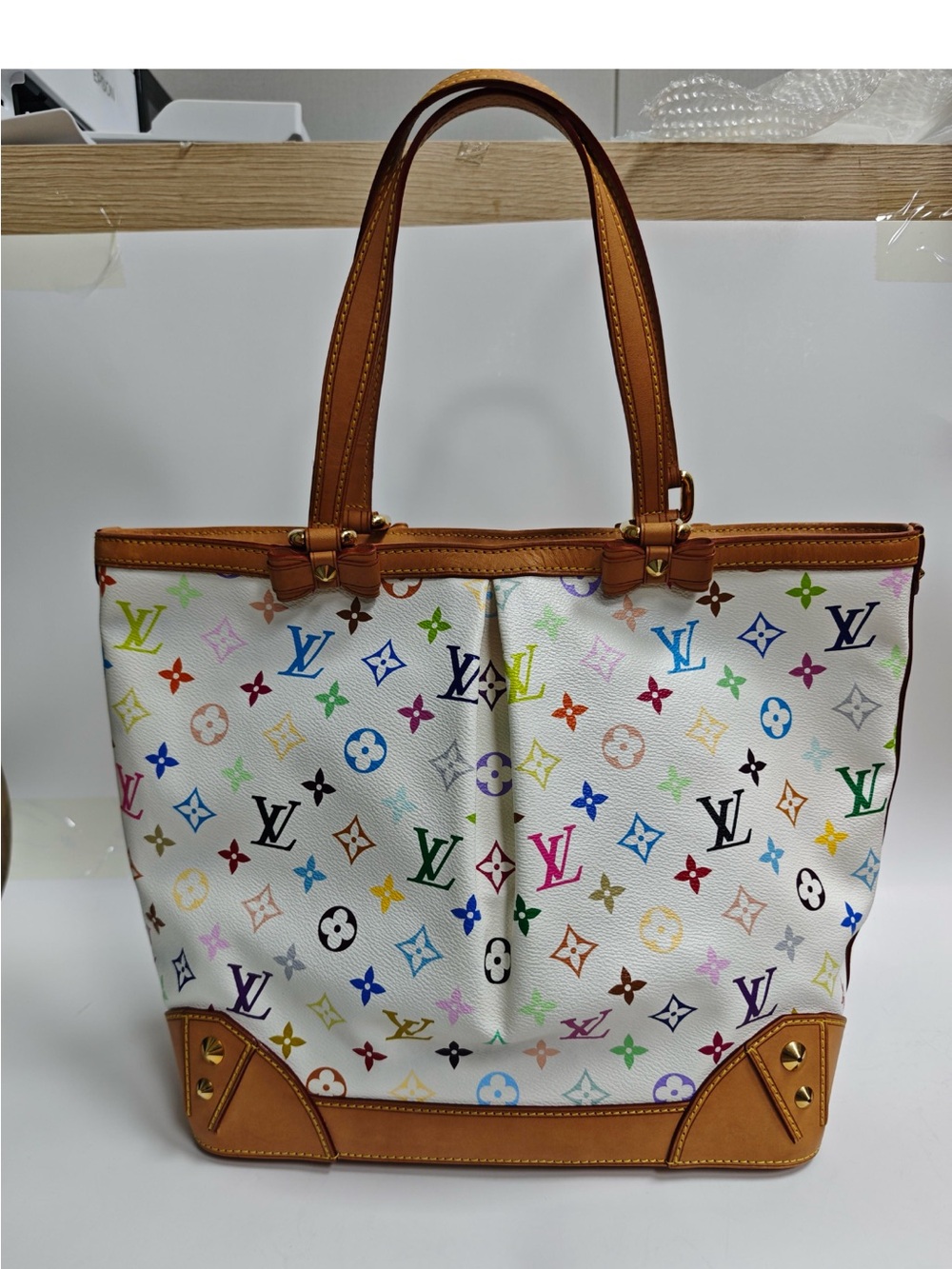 Louis Vuitton White Multicolor Sharleen Murakami Monogram Canvas Tote